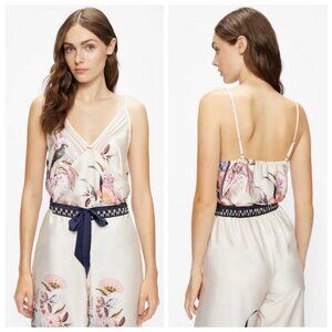 💕T by TED BAKER💕 Deceri Printed Cami Top ~ Light Pink Bird Floral Print NWT